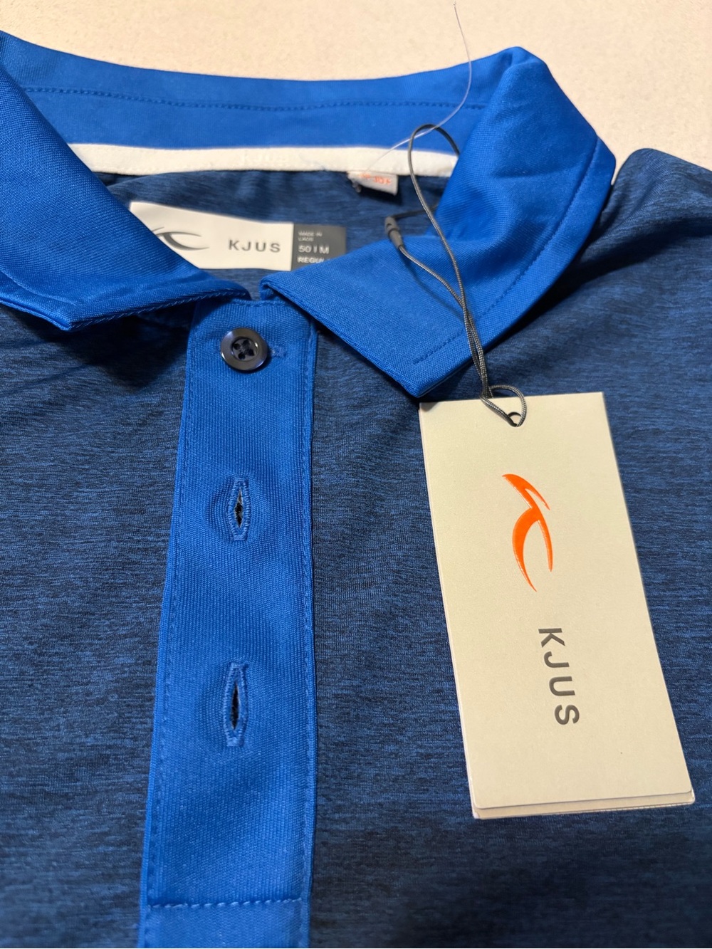 KJUS Men’s Royal Blue Heather Contrast Polo
